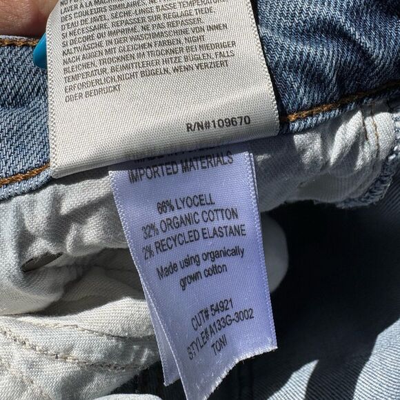 AGOLDE Jeans Toni Mid-Rise Slim Straight Blue Landmark Wash Size 26 A133G-3002 - Picture 8 of 9